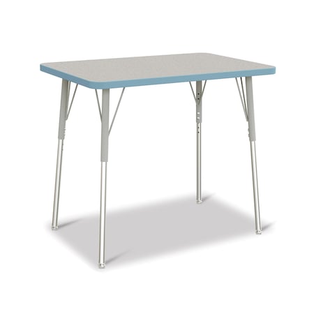 Jonti-Craft Berries Rectangle Activity Table, 24 in. x 36 in., A-height, Freckled Gray/Coastal Blue/Gray 6478JCA131